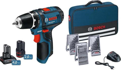 Masina de gaurit si insurubat cu acumulator Bosch GSR 12V-15, cu 2 acumulatori Li-Ion, 12 V, 2.0 Ah/4.0 Ah, 30 Nm, Geanta inclusa + Accesorii 1 Masina de gaurit si insurubat cu acumulator Bosch GSR 12V-15, cu 2 acumulatori Li-Ion, 12 V, 2.0 Ah/4.0 Ah, 30 Nm, Geanta inclusa + Accesorii