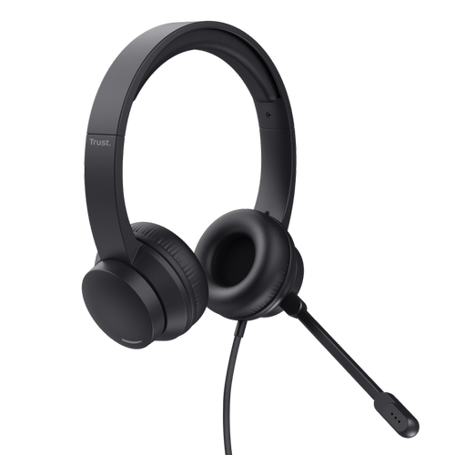 Casti Stereo Trust Ayda, cu fir, Microfon (Negru)
