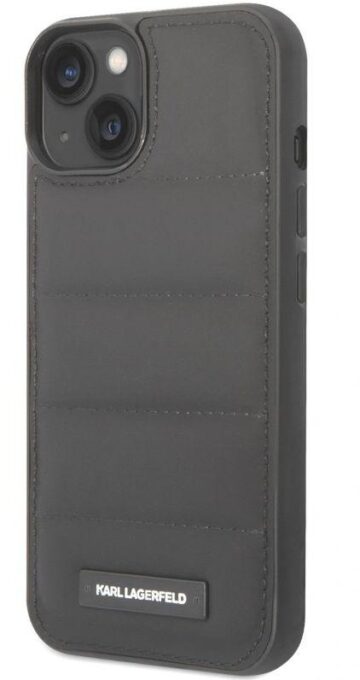 Protectie Spate Karl Lagerfeld Quilted Puffy Metal Logo pentru Apple iPhone 14 (Negru)