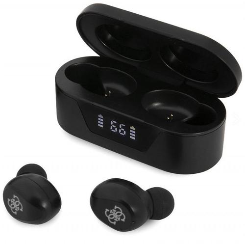Casti True Wireless Guess Classic Logo, SinglePoint, IPX4, Control Tactil, Bluetooth (Negru)
