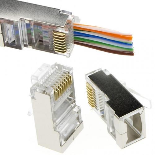 Mufa RJ45 FTP ecranata EMTEX, cat.5e, passthrough (100 buc)