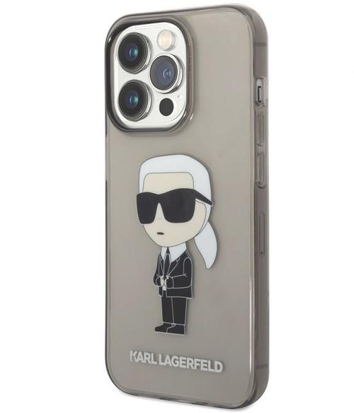 Protectie Spate Karl Lagerfeld Ikonik NFT pentru Apple iPhone 14 Pro Max (Transparent/Negru)