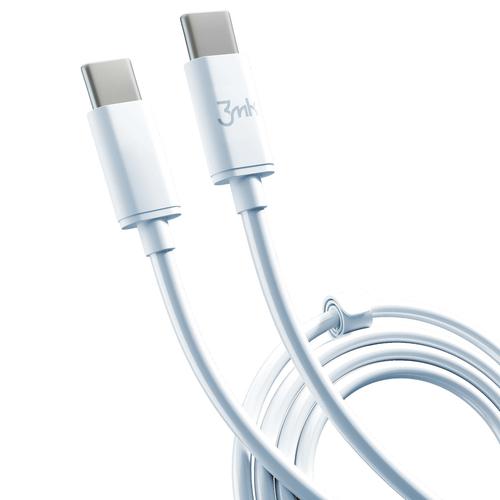 Cablu Date si Incarcare USB-C - USB-C 3MK Hyper, 100W, 2m, Alb