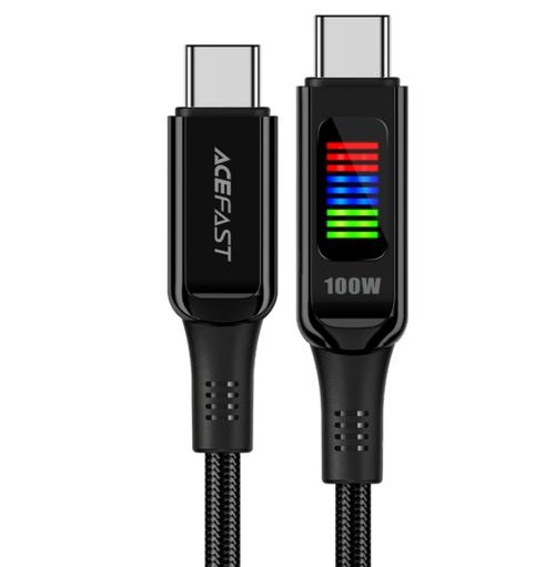 Cablu Date si Incarcare Acefast C7-03, USB-C - USB-C, 100W, 1.2m (Negru)