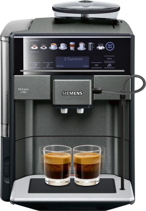Espressor automat Siemens EQ.6 plus TE657319RW, 1500 W, Display LCD, Rezervor 1.7 l, Rasnita incorporata, Capacitate boabe 300 g, 3 Setari temperatura (Negru)