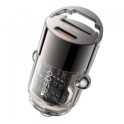 Incarcator Auto Yesido Y68, 30W, 3A, 1 x USB-A - 1 x USB-C (Negru) 1 Incarcator Auto Yesido Y68, 30W, 3A, 1 x USB-A - 1 x USB-C (Negru)
