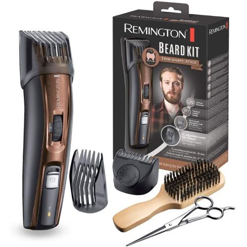 Set de tuns barba Remington Beard Kit MB4046, Lame Titan, 1-35 mm, 5 accesorii, Negru/Maro 1 Set de tuns barba Remington Beard Kit MB4046, Lame Titan, 1-35 mm, 5 accesorii, Negru/Maro