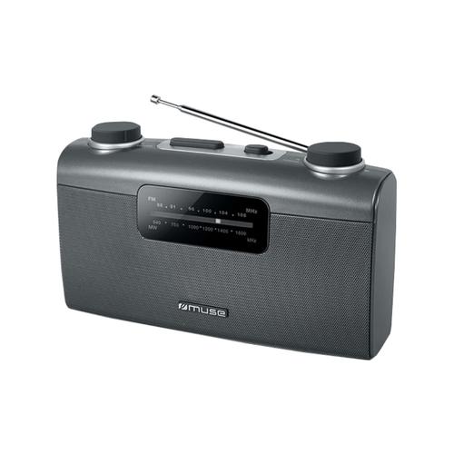 Radio portabil MUSE M-058 R, FM/MW, antena telescopica, maner de transport, Negru