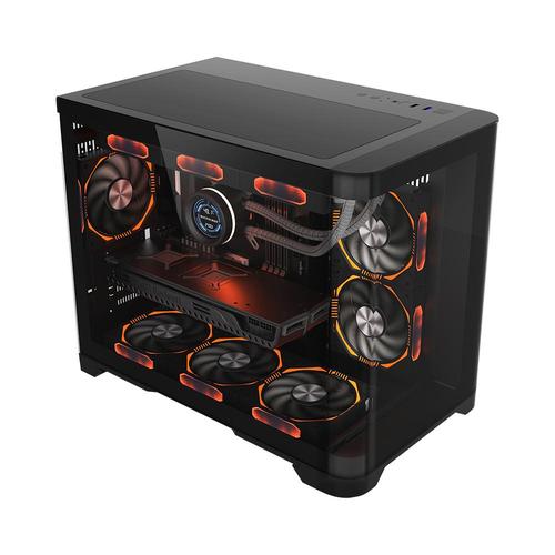 Carcasa Gaming 1STPLAYER UV6, M-ATX/ITX, Cube Tower, ARGB (Negru)