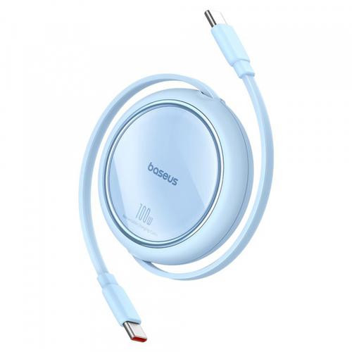 Cablu Date si Incarcare USB-C - USB-C Baseus Free2Draw Mini Retractable P10364500311-00, 100W, 1m, Albastru