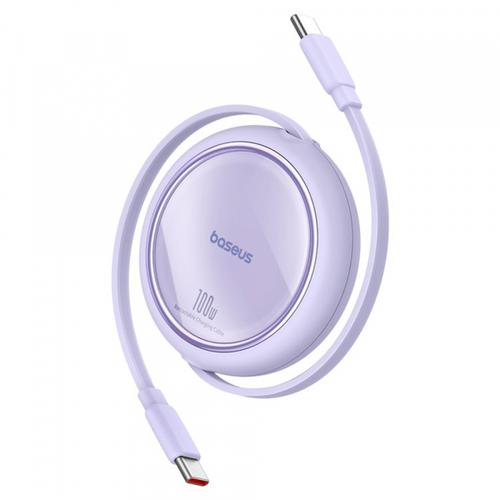Cablu Date si Incarcare USB-C - USB-C Baseus Free2Draw Mini Retractable P10364500511-00, 100W, 1m, Mov