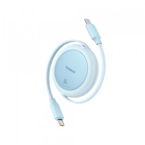 Cablu Date si Incarcare USB-C - USB-C Baseus Free2Pull Mini Retractable P10364500311-01, 60W, 1m, Albastru