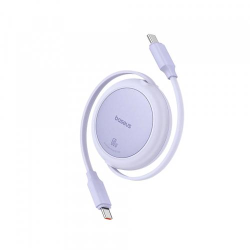 Cablu Date si Incarcare USB-C - USB-C Baseus Free2Pull Mini Retractable P10364500511-01, 60W, 1m, Mov