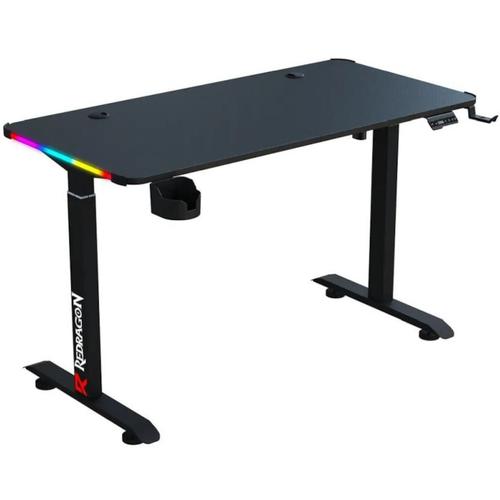 Birou gaming reglabil electric pe inaltime Redragon GD-3330-M, iluminare RGB, Negru