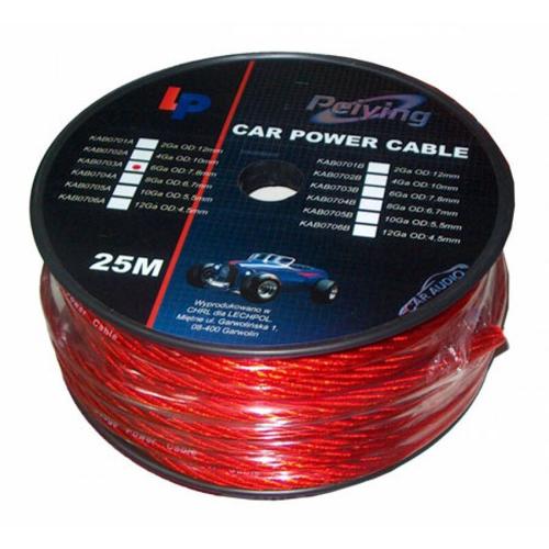 Cablu de putere din cupru 8GA, 8.31 x 6.7 mm, 25 m, Rosu 1 Cablu de putere din cupru 8GA, 8.31 x 6.7 mm, 25 m, Rosu