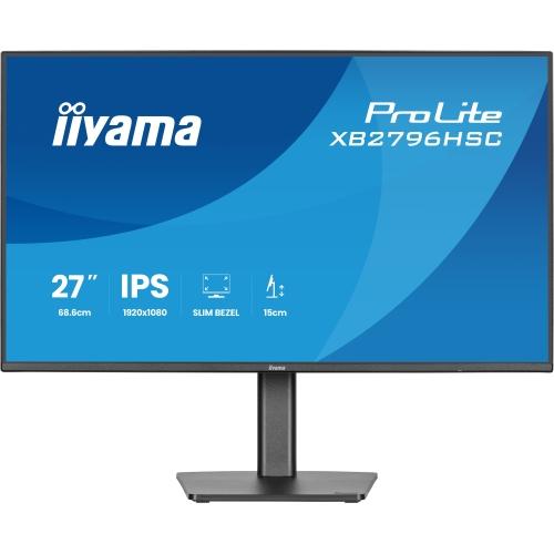 Monitor IPS LED Iiyama 27inch XB2796HSC-B1, Full HD (1920 x 1080), HDMI, Boxe, Pivot, 144 Hz, 3 ms (Negru)