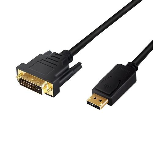 Cablu LOGILINK CV0130, DisplayPort - DVI-D DL, 1m, conectori auriti, Full HD/60Hz (Alb)