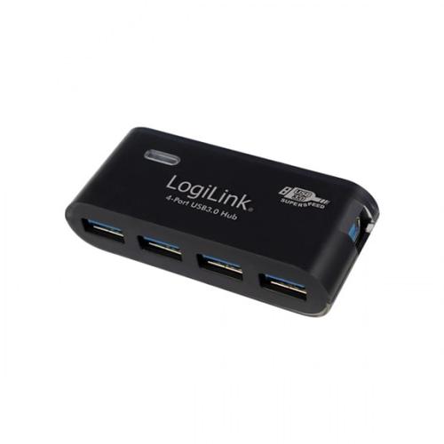 Hub cu 4 porturi Logilink USB 3.0, Negru