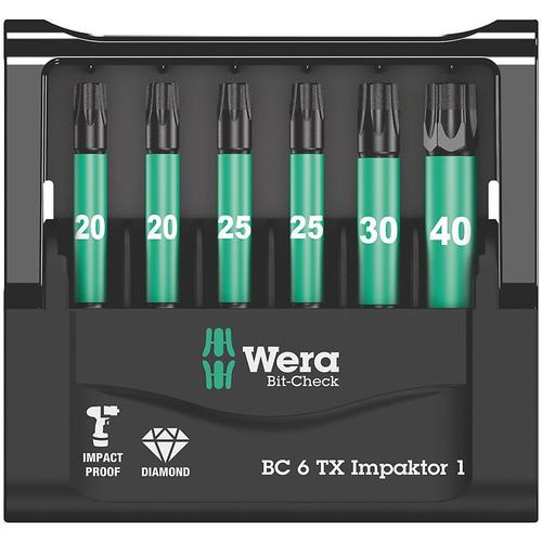 Set de biti Bit-Check 6 TX Impaktor 1, 6 bucati, Wera 1 Set de biti Bit-Check 6 TX Impaktor 1, 6 bucati, Wera