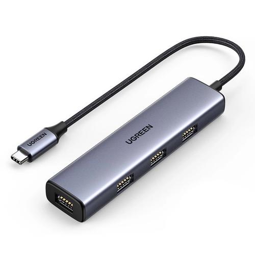 Hub USB Type-C Ugreen CM473, 4 x USB-A 3.0, 200mm (Gri)