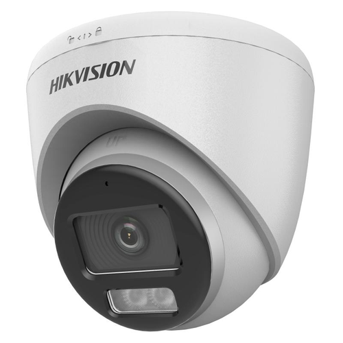 Camera supraveghere Dome Hikvision ColorVu Smart Hybrid DS-2CE72KF0T-LFS(2.8MM), 5 MP, IR/lumina alba LED, 2.8 mm, Microfon, IP67 (Alb)