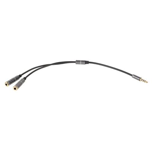 Cablu adaptor stereo KOM0907, jack 3.5 mm, 20 cm, Negru 1 Cablu adaptor stereo KOM0907, jack 3.5 mm, 20 cm, Negru