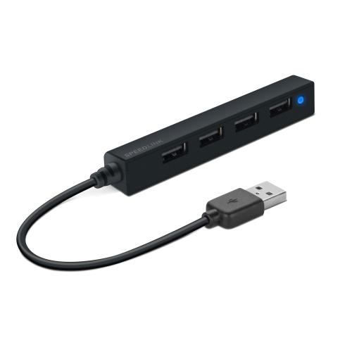 Hub USB Speedlink SNAPPY SLIM, 4 porturi, USB 2.0, pasiv, negru
