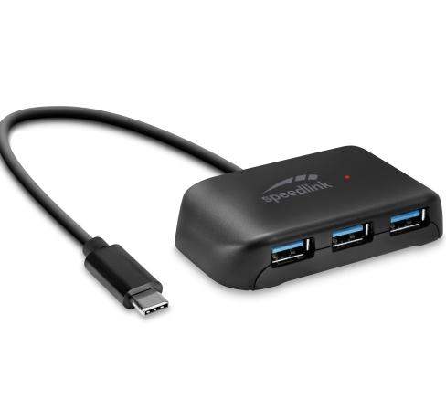 Hub USB Speedlink SNAPPY EVO SL-140203, 3 x USB 3.2 Gen 1, 1 x USB-C (Negru)