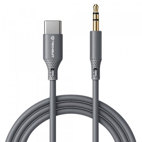 Cablu Audio Techsuit AC4 SoundFlex, USB-C - 3.5mm, 1m (Gri)