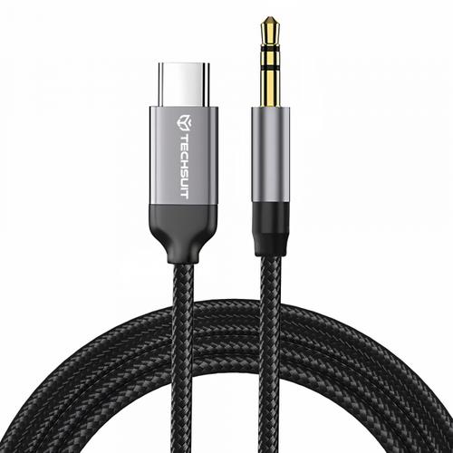 Cablu Audio Techsuit AC9 SoundShell, USB-C - 3.5mm, 1.5m (Negru)