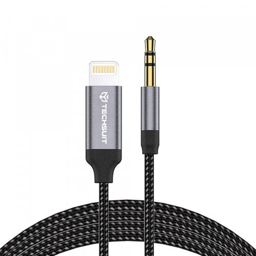 Cablu Audio Techsuit AC10 SoundShell, Lightning - 3.5mm, 1.5m (Gri)