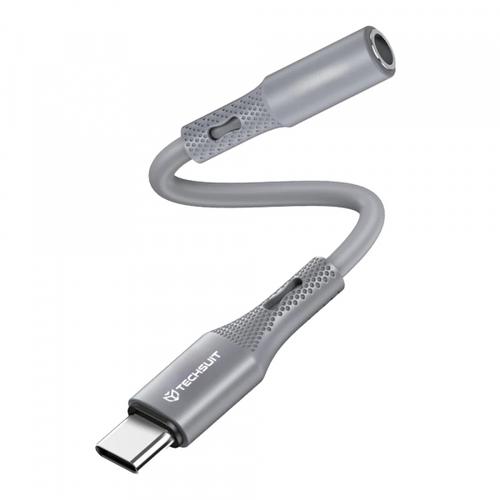 Adaptor Techsuit AC1 SoundFlex, Audio USB-C - 3.5mm (Gri)