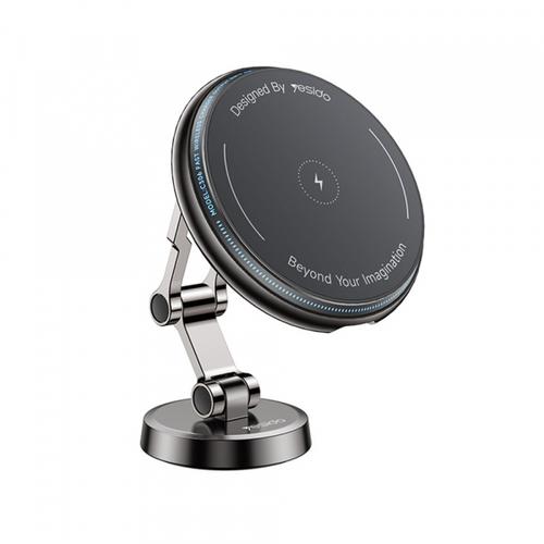 Suport si Incarcator Auto Wireless Yesido C306, 15W, 1.67A (Negru)