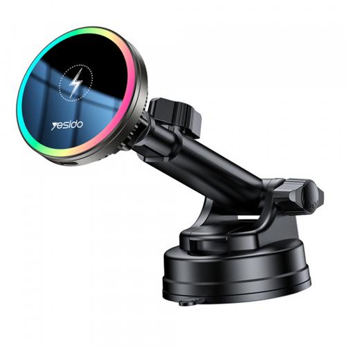 Suport si Incarcator Auto Wireless Yesido C315, 15W, 1.67A (Negru)