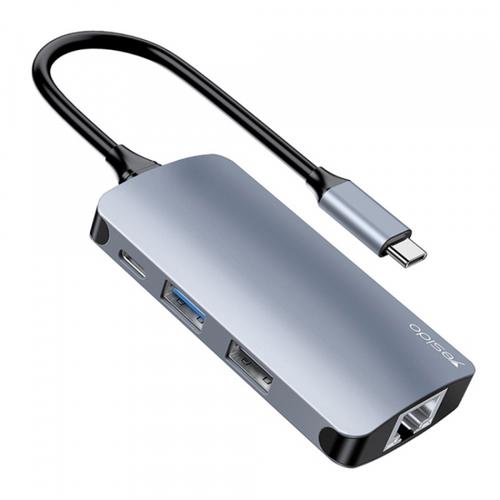 Hub USB-C Yesido HB15, 6in1 (Gri)