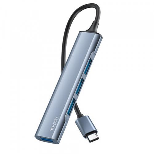 Hub USB-C Yesido HB17, 4in1, 3x USB 2.0, 1x USB 3.0 (Gri)