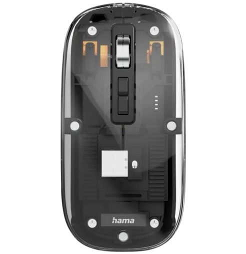 Mouse Hama WM-600, Wireless 2.4Ghz, Bluetooth, 1600DPI (Transparent/Negru)