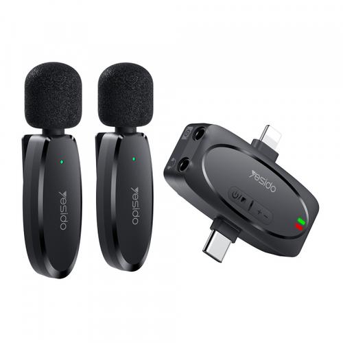 Lavaliera Yesido KR15, USB-C / Lightning, Set 2 bucati (Negru)