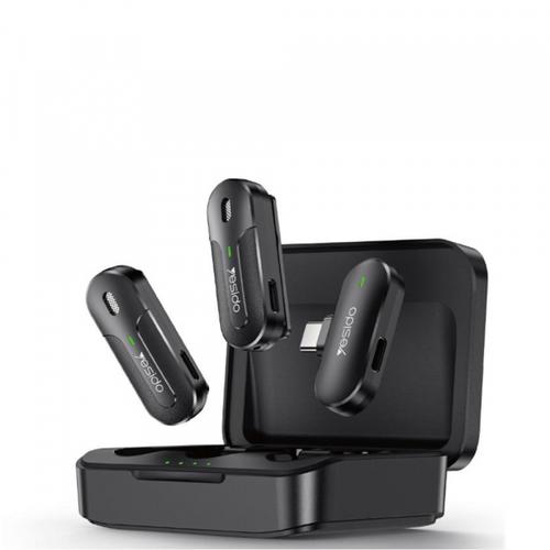 Lavaliera Yesido KR17, USB-C, Set 2 bucati (Negru)
