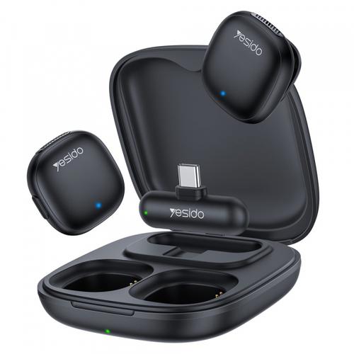 Lavaliera Yesido KR21, USB-C, Set 2 bucati (Negru)