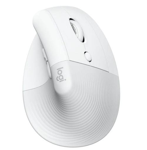 Mouse Wireless Logitech Lift Right Vertical Ergonomic, Bluetooth, 4000 DPI, recomandat pentru mana dreapta (Alb)