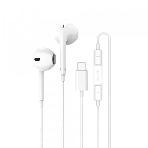 Casti Stereo Lito LF01T, USB-C, 1.2m, Alb