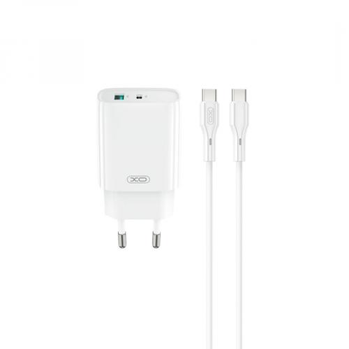 Incarcator Retea Cu Cablu USB-C XO Design CE29, 20W, 3A, 1 x USB-A - 1 x USB-C (Alb)
