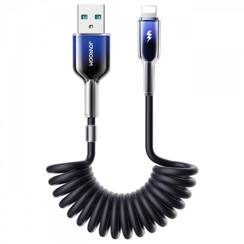 Cablu Date/Incarcare Joyroom S-A43 Crystal, USB-A - Lightning, 18W, 1.5m (Negru)