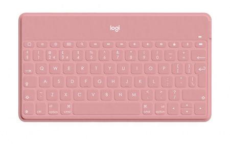 Tastatura Bluetooth Logitech Keys-To-Go, pentru iPhone, iPad, Apple TV, Mac, layout UK (Roz)