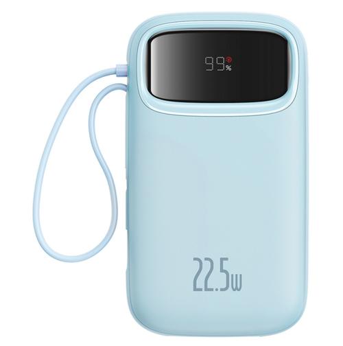 Baterie externa Baseus Qpow2 P10055002313-00, Baseus Qpow Pro+, 20000mAh, 22.5W, QC + PD, 1 x Lightning - 1 x USB-A - 2 x USB-C (Albastru)