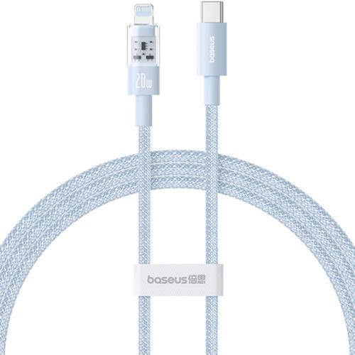 Cablu Date si Incarcare USB-C - Lightning Baseus Gem P10373001311-00, 20W, 1m, Albastru