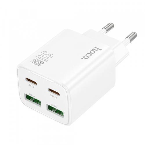 Incarcator Retea HOCO N56, 30W, 3A, 2 x USB-A - 2 x USB-C (Alb)