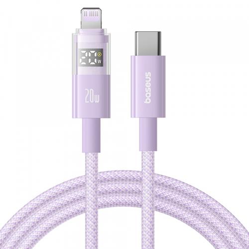 Cablu Date si Incarcare USB-C - Lightning Baseus Display 2 P10382703511-01, 20W, 2m, Mov