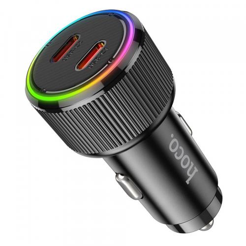 Incarcator Auto HOCO NZ14B, 50W, 3A, 2 x USB-C (Negru)